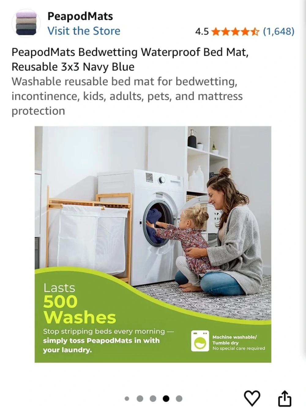 Waterproof Mattress Protector Pad - Navy Blue